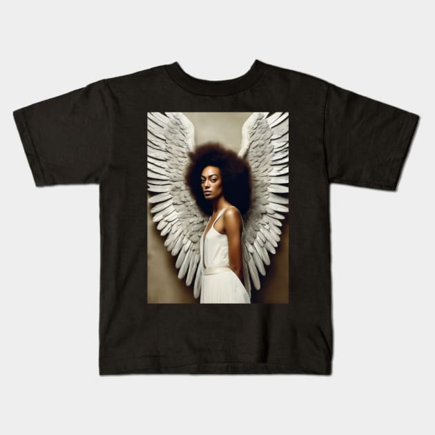 White Ebony Angel Wings 2024 Kids T-Shirt by Artist_Imagination